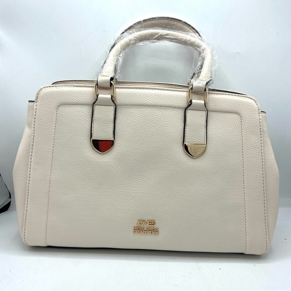 Jones New York Handbags - Jones New York Signature Alyssa Satchel Tan Crossbody Shoulder Bag